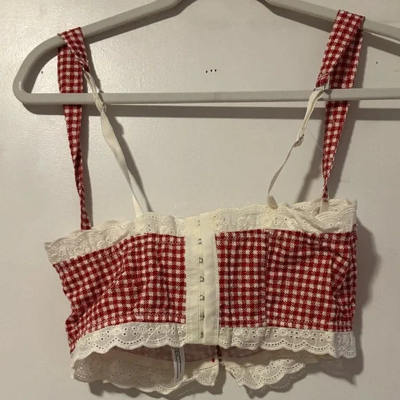 Urban Outfitters Red Gingham Crop Top - Picture 4 of 5
